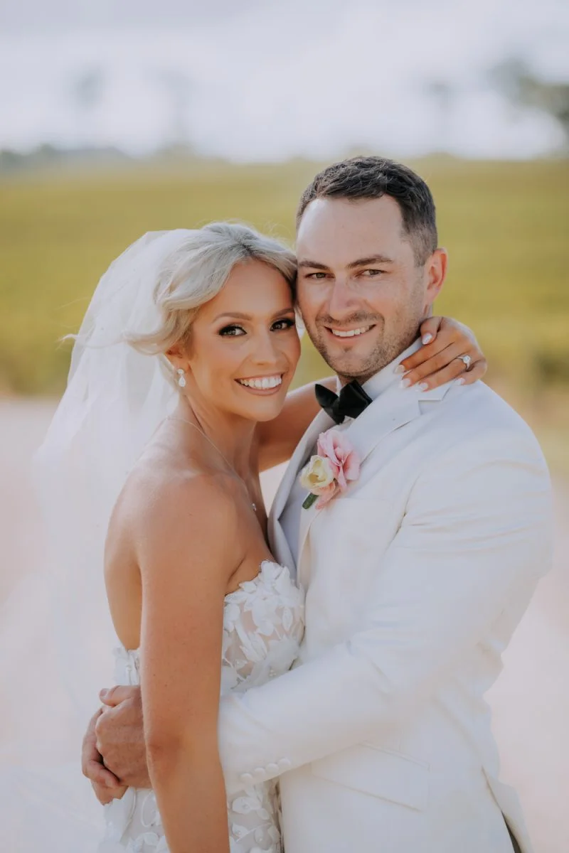 Bride & groom wedding portrait at Enzo Weddings Hunter Valley Jaime-Lee & Corey classical & elegant wedding portrait amongst the vineyard at Enzo Weddings Hunter Valley